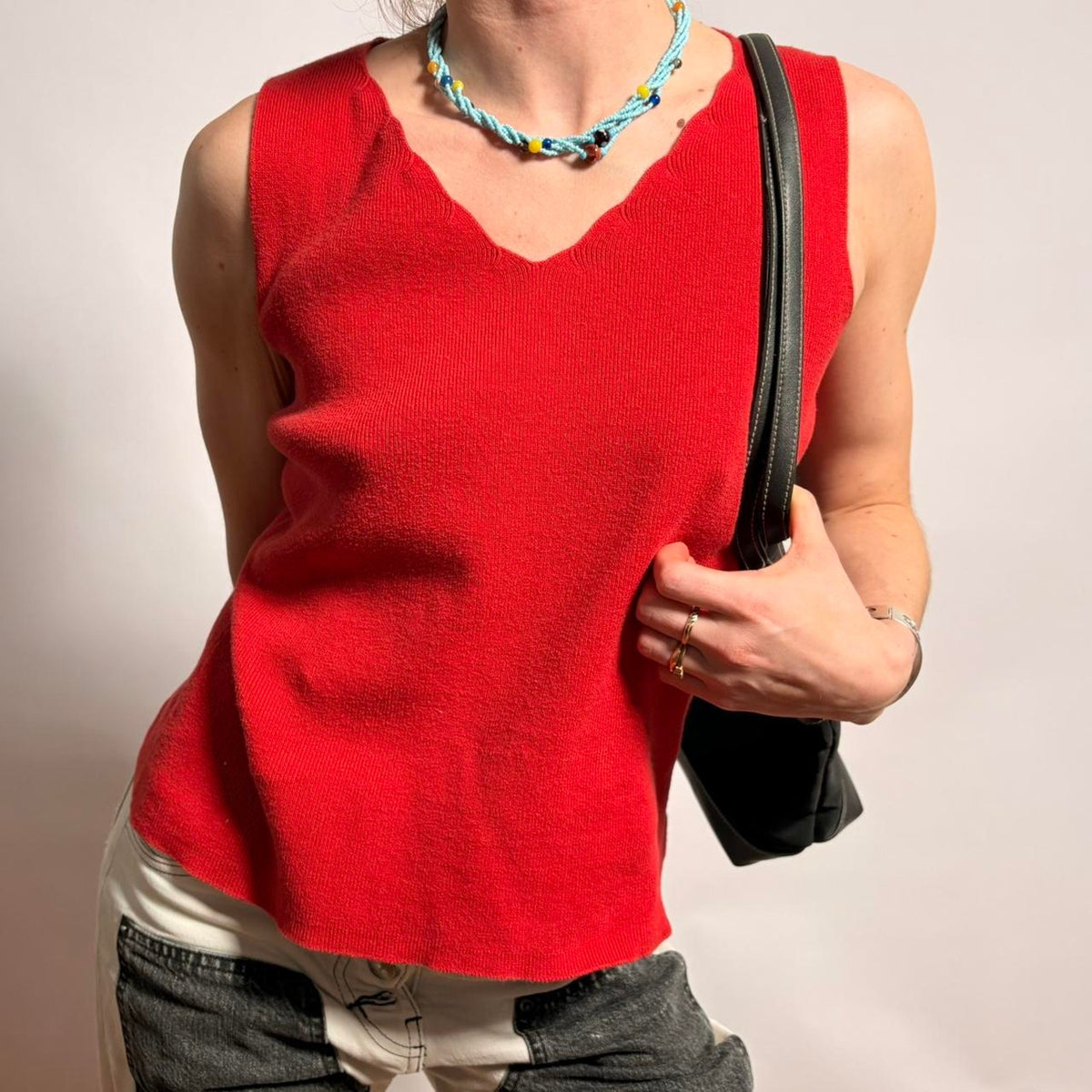 Pierre Cardin 100% Cotton V-Neck Knit Tank - Size Small