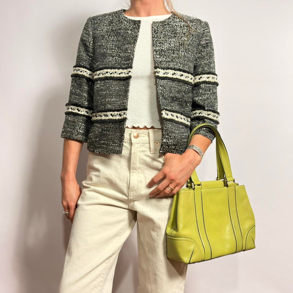 Ellen Tracy Black & White Tweed Jacket - Size 6 (Fits Small)