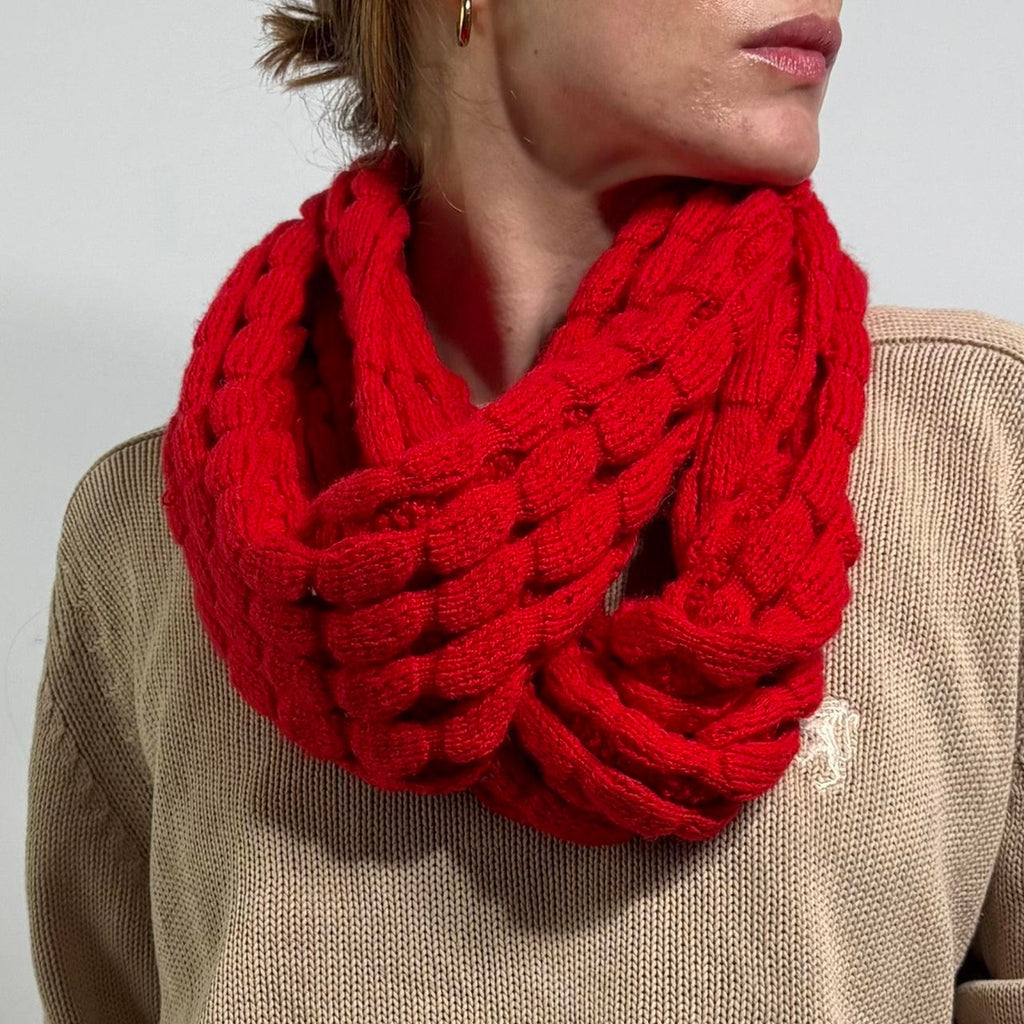 Echo Cherry Red Circle Scarf - Acrylic