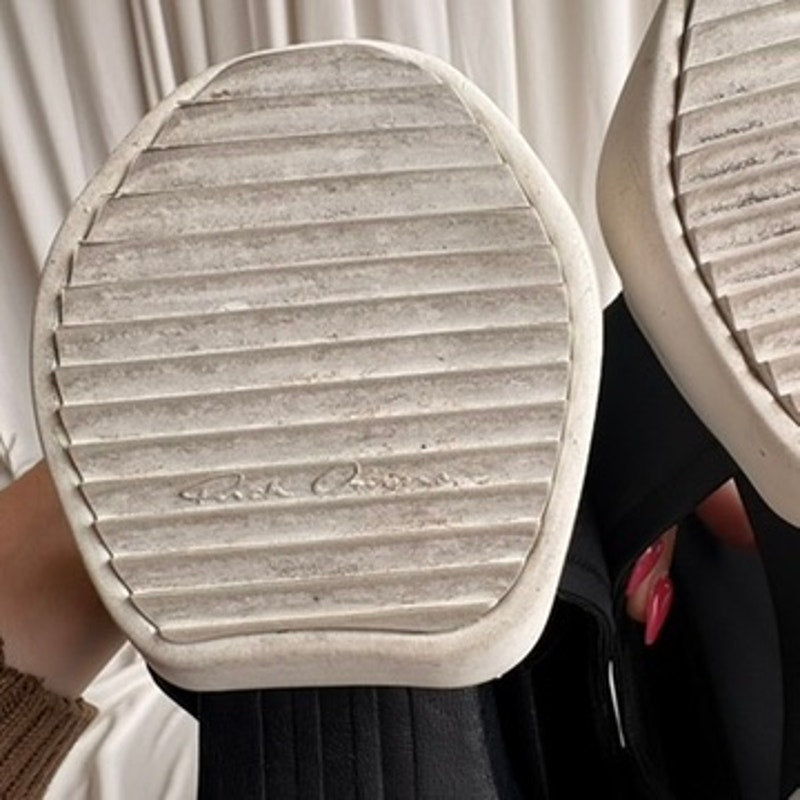 Rick Owens x Adidas Tank Slide Sandals - Black & White, Men's 5/Women's 7