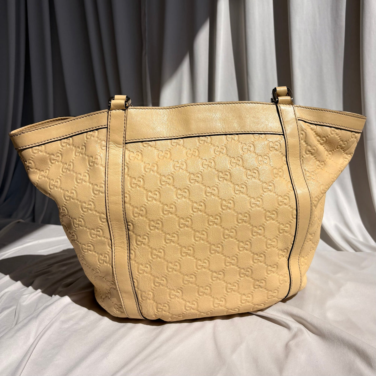 Gucci Abbey Tote - Guccissima Leather, Yellow, D-Ring Detail