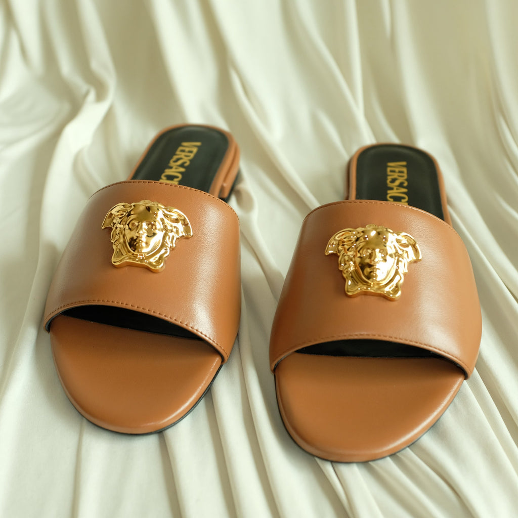 Versace Medusa Flat Sandals - Summer Nude Gold, EU 36.5 / US 6, NIB