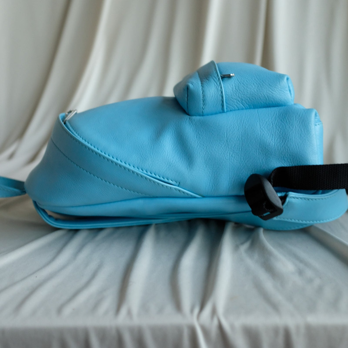 Balenciaga Bag B Logo XXS Soft Backpack Nappa Calf Baby Blue Leather