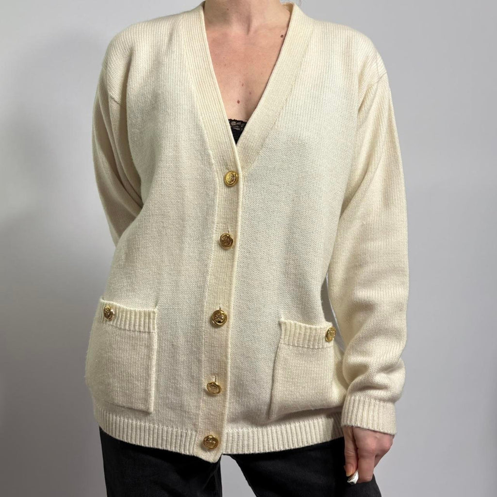 Vintage Karen Scott Cream Cardigan - Small