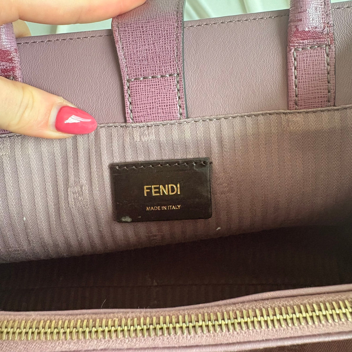 Fendi 2Jours Tote - Lilac/Old Rose Vitello Elite Leather