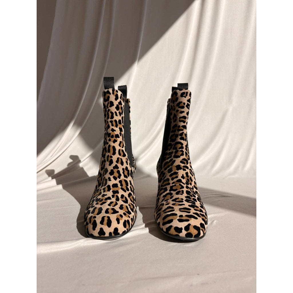 Sergio Rossi Leopard Print Chelsea Ankle Boots - NWT