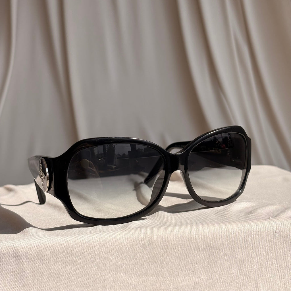 Louis Vuitton Ursula Strass Sunglasses - Black, Rhinestone Flower