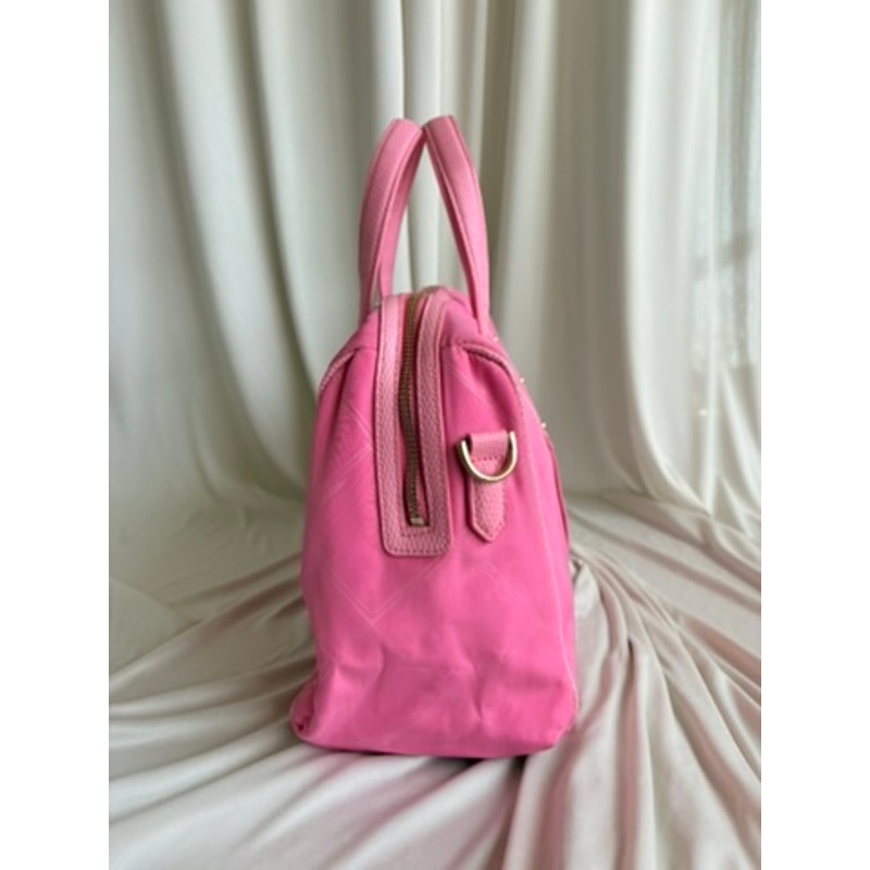Vera Bradley Preppy Poly Marlo Satchel - Bright Pink, Diamond Quilted