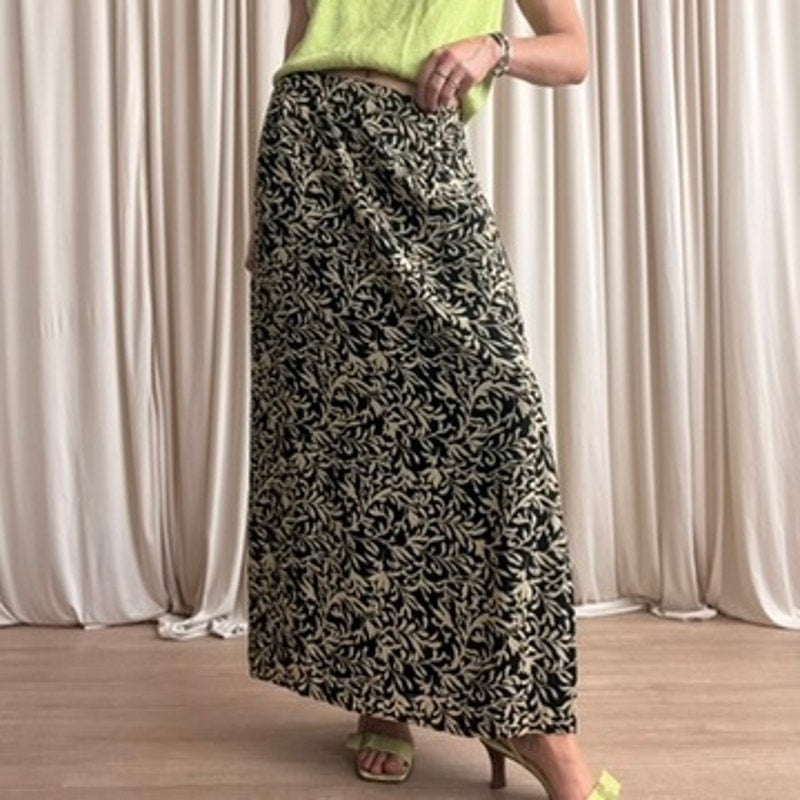 Banana Republic Abstract Floral Maxi - Black/Tan - Size 12 (Fits M)