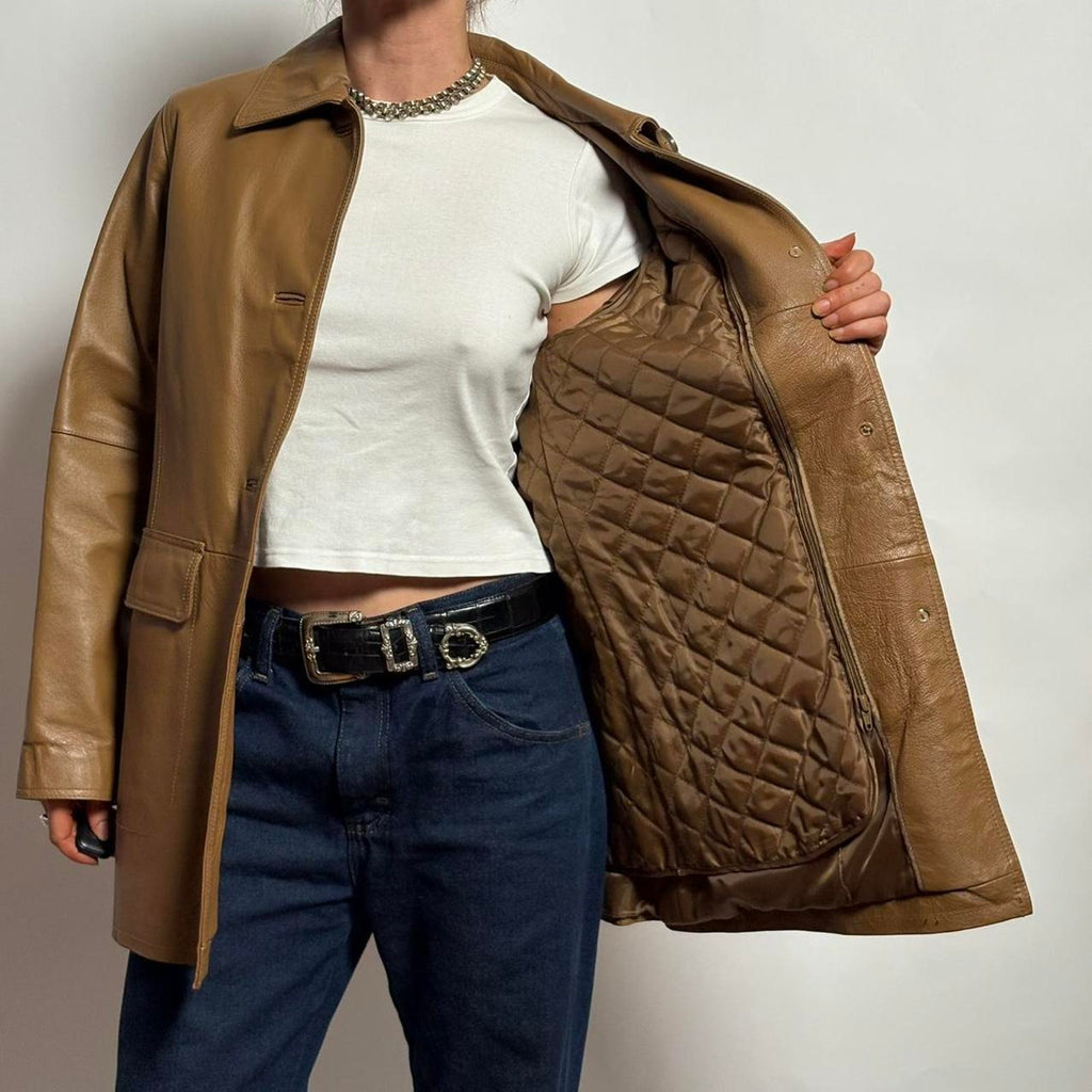 Vintage Centigrade Faux Leather Trench Coat