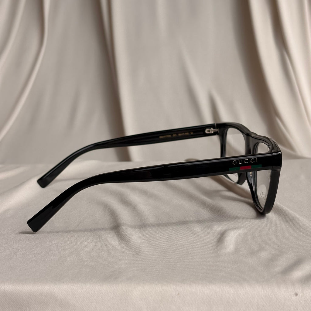 Gucci Black Square Eyeglasses - GG1117O - Red & Green Web, NIB