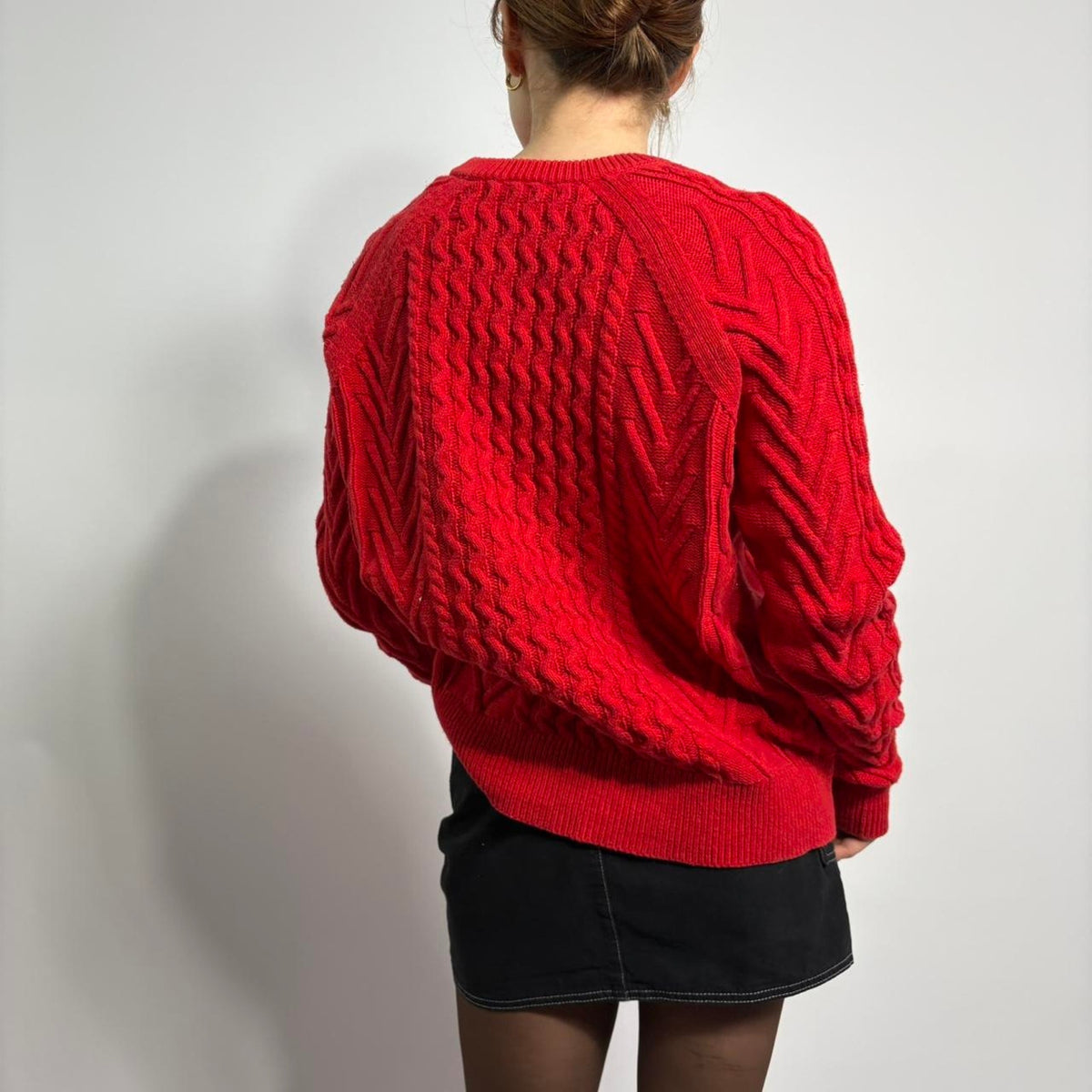 Gap Red Fisherman Cable Knit Sweater - Size Large