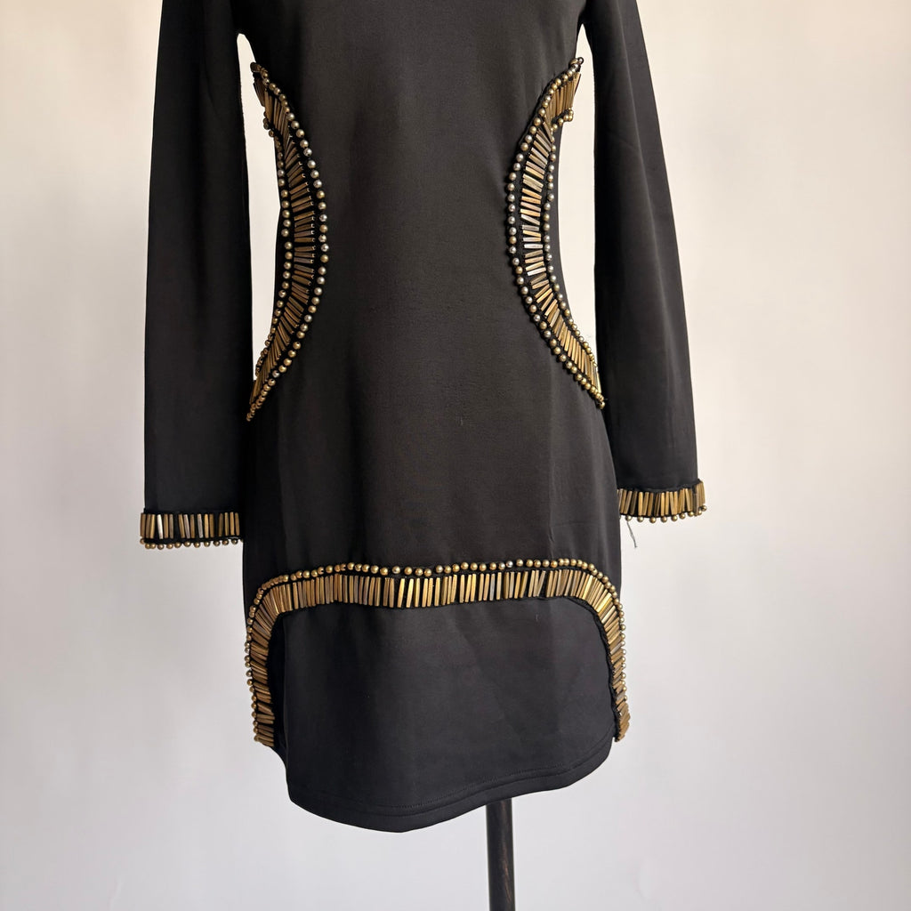 Tomato Black Beaded Shift Dress - NWT