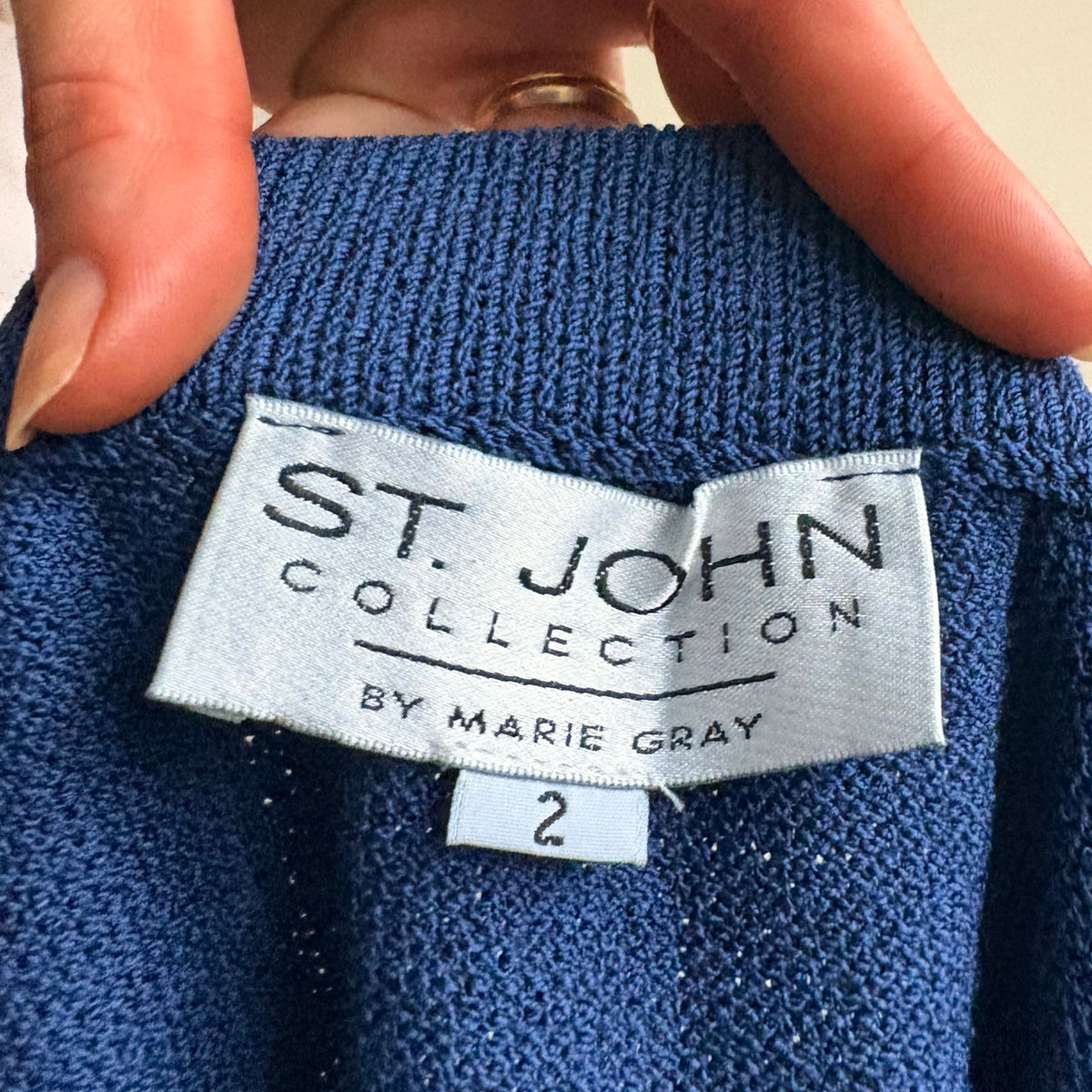 St. John's Royal Blue Knit Pencil Skirt - Elastic Waist, Size 4