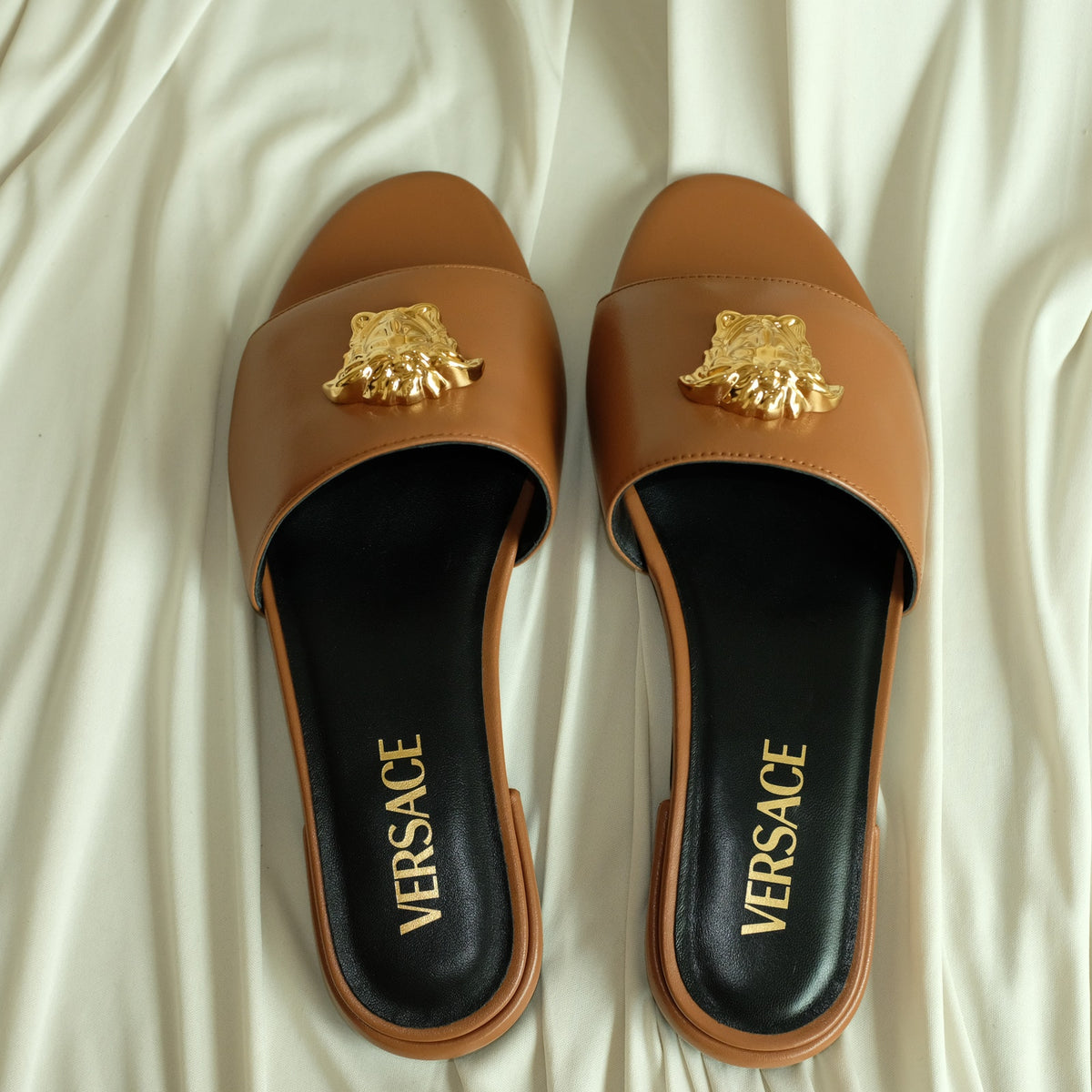 Versace Medusa Flat Sandals - Summer Nude Gold, EU 36.5 / US 6, NIB