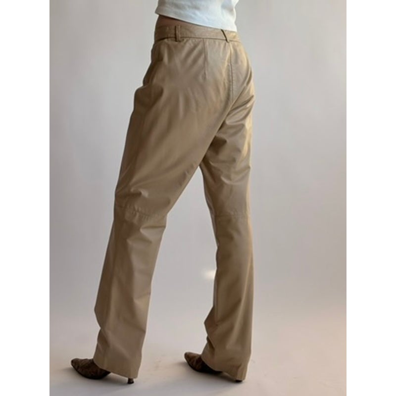 Vintage Nine West Tan Leather Straight Leg Pants