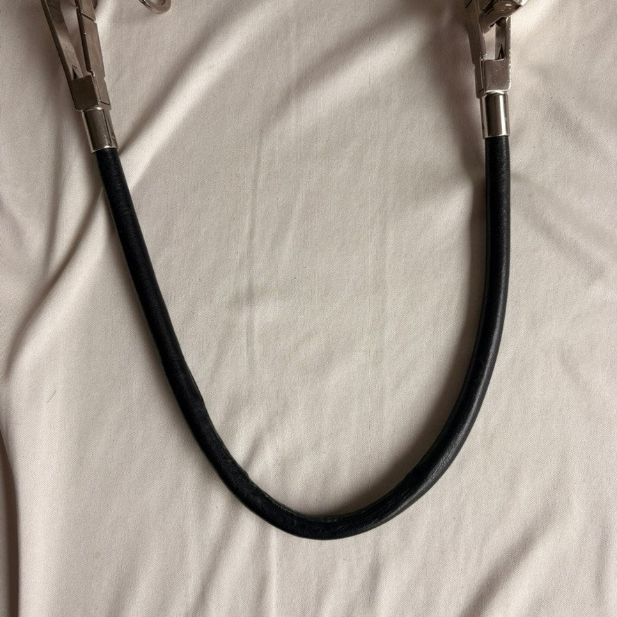Vintage Gucci Tom Ford Era Black GG Monogram Canvas Hobo Bag Silver Hardware