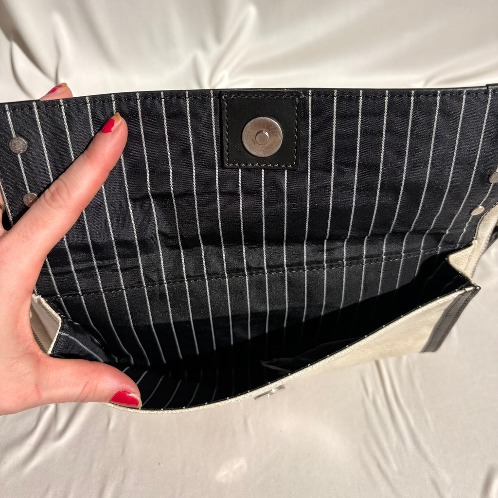 Vintage Jean Paul Gaultier Cream & Black Studded Belted Crossbody Bag