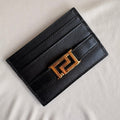 Versace Greca Goddess Black Leather Card Holder