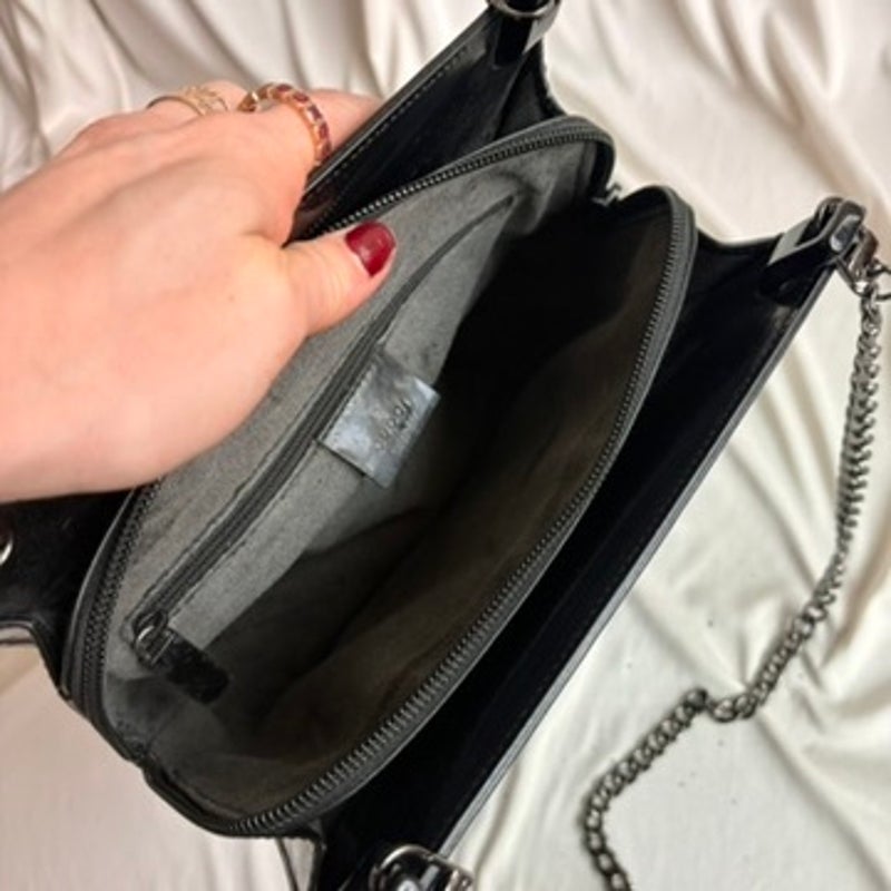 Vintage Gucci Tom Ford Era Black Patent Leather Chain Tote