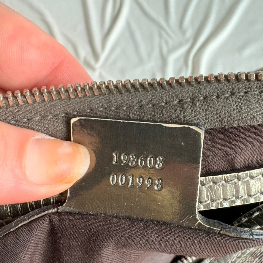 Gucci GG Supreme Joy Boston Bag - Brown Coated Canvas &Metallic Leather Trim