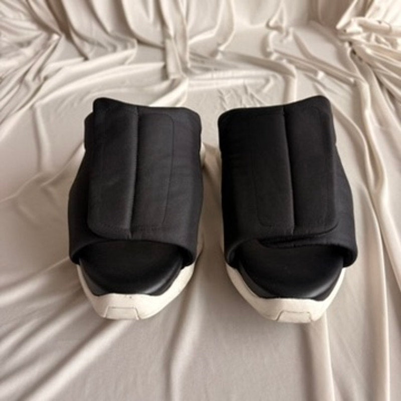 Rick Owens x Adidas Tank Slide Sandals - Black & White, Men's 5/Women's 7