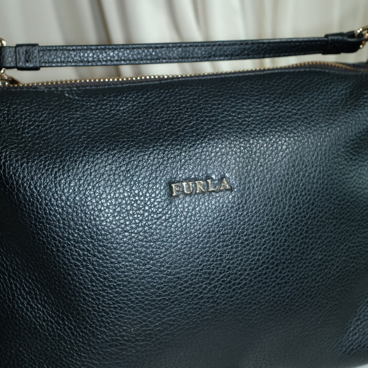 Furla Leather Crossbody Bag - Black, Gold Hardware, Made in Italy