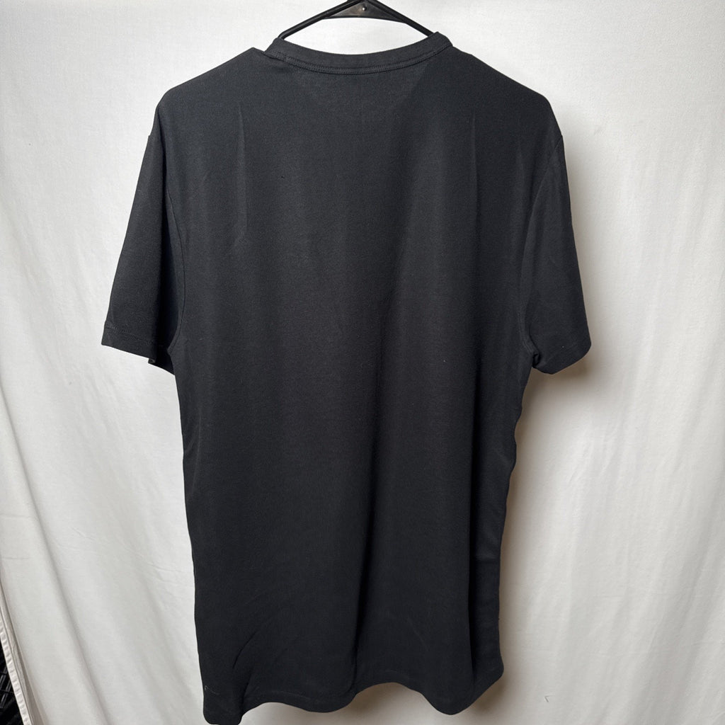 Calvin Klein Men Casual Shirt Zip Up Black Logo Short Sleeve Mens Medium