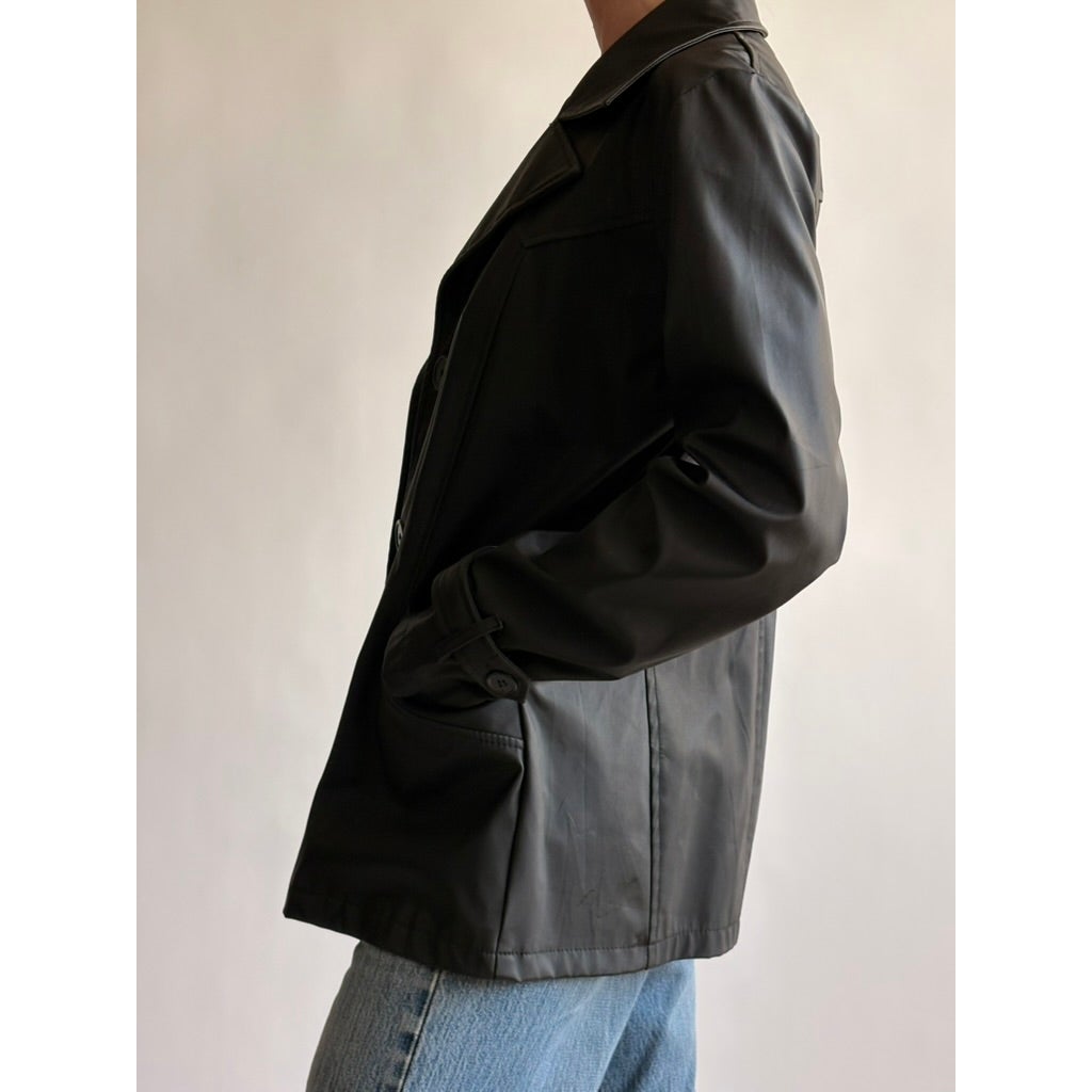 Vintage Louise Paris Black Short Trench Jacket