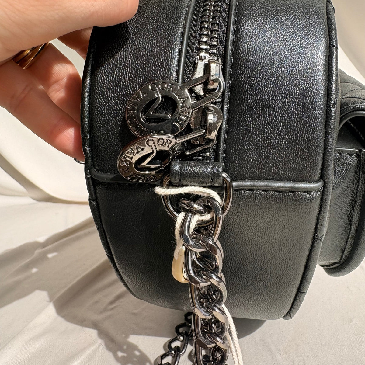 Valentino Orlandi Black Quilted Heart Crossbody Bag, NWT