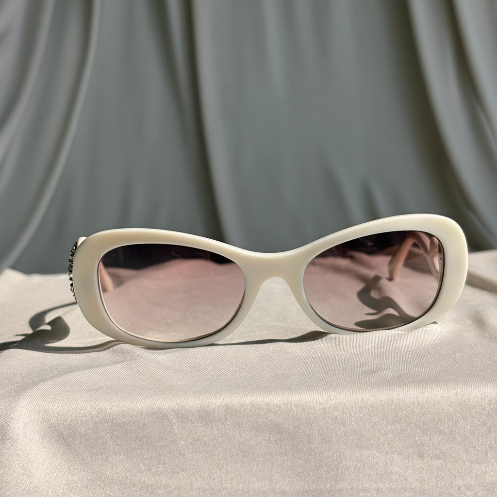Prada Crystal Absolute Collection 33P Minimal Baroque Sunglasses - White, Crystal