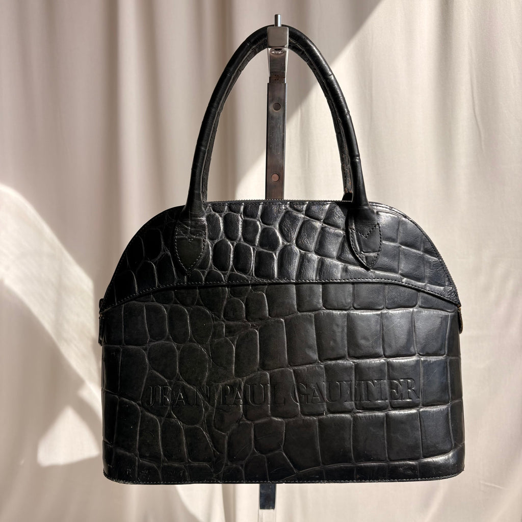 Vintage Jean Paul Gaultier Crocodile-Embossed Leather Bag
