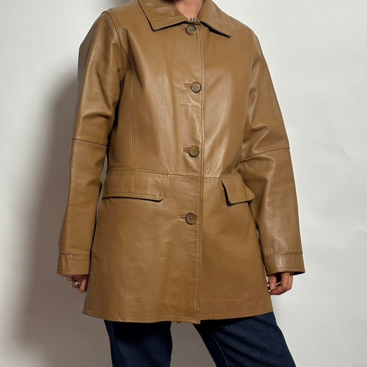 Vintage Centigrade Faux Leather Trench Coat