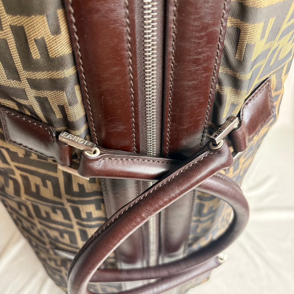 Vintage Fendi Zucca Rolling Duffel Bag / Trolley Case - 1999 Collection