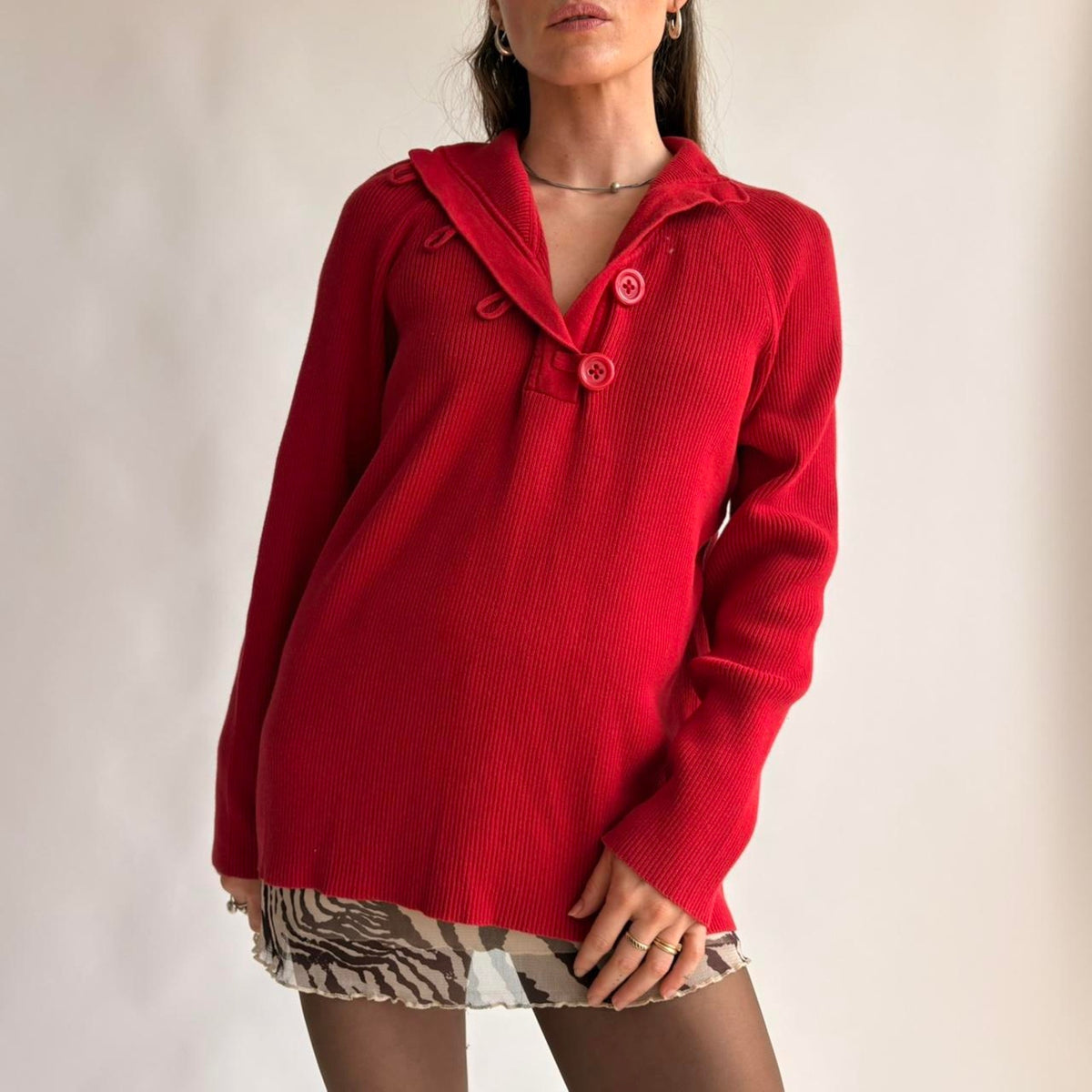 Anne Klein Cherry Red Sweater - Cotton Silk Cashmere, Size 1X