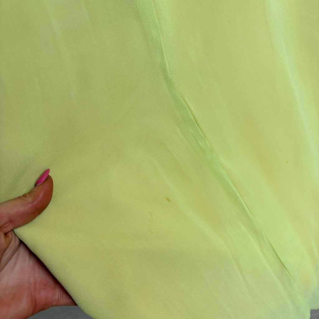 Vintage 60s/70s Chartreuse Peter Pan Collar Maxi Dress w/ Belt