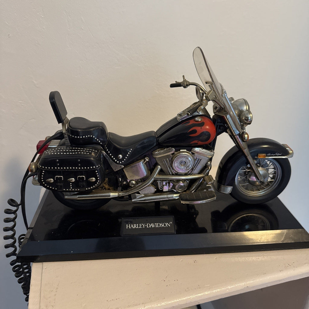 VTG Harley-Davidson Telemania Heritage Softail Landline Telephone Phone Flames.