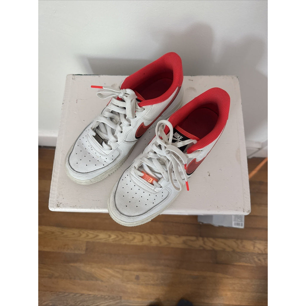 Nike Air Force 1 LV8 GS White Double Swoosh Crimson (CW1574-101) Size 6.5Y