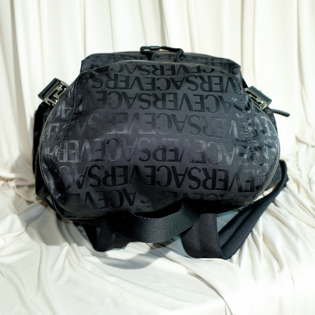 Versace Allover Neo Nylon Backpack Black NWT