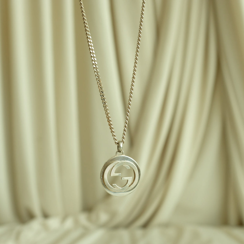 Gucci Double G Logo Necklace - Silver Pendant, 925 Silver Chain