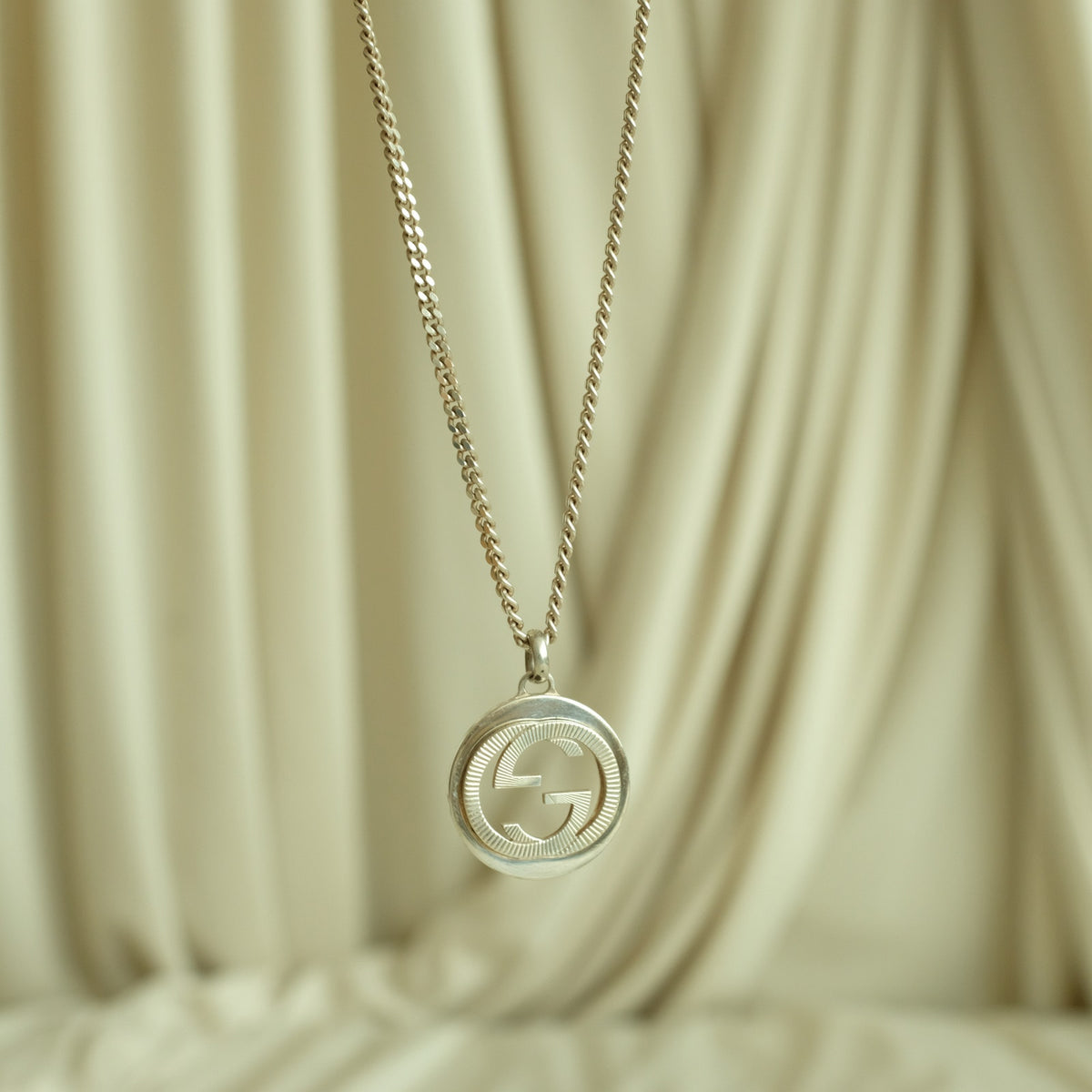 Gucci Double G Logo Necklace - Silver Pendant, 925 Silver Chain