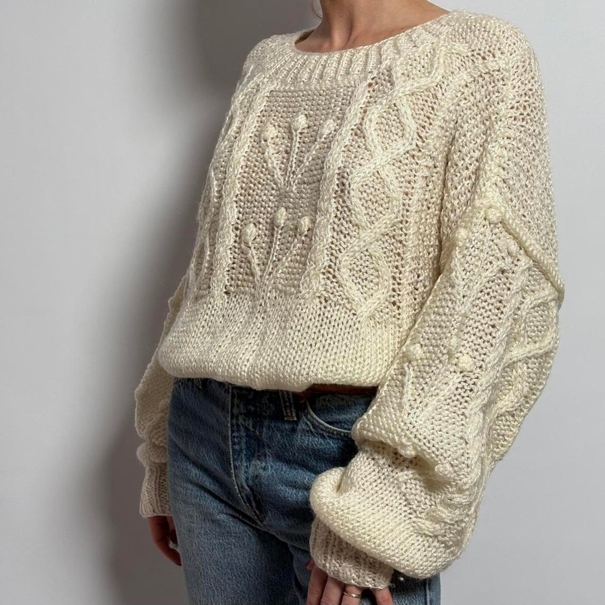 Vintage 90s Liz Claiborne Hand-Knit Sweater - Large