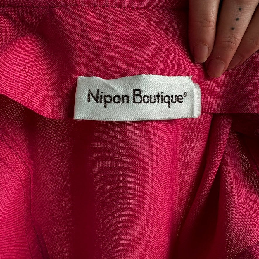 Nipton Boutique Hot Pink Peplum Blazer Top - Double-Breasted, Size 4