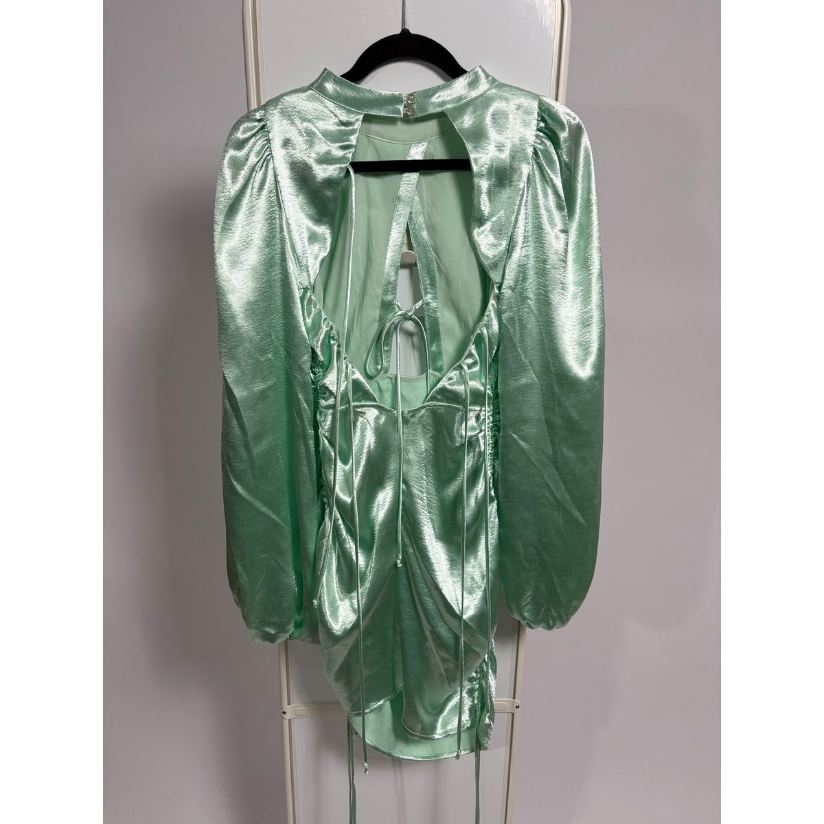For Love & Lemons Lennox Dress - Metallic Mint, Size XS