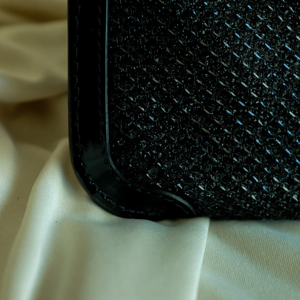 Christian Louboutin Spikes PVC Clutch - Black, Gold Studs, Crossbody