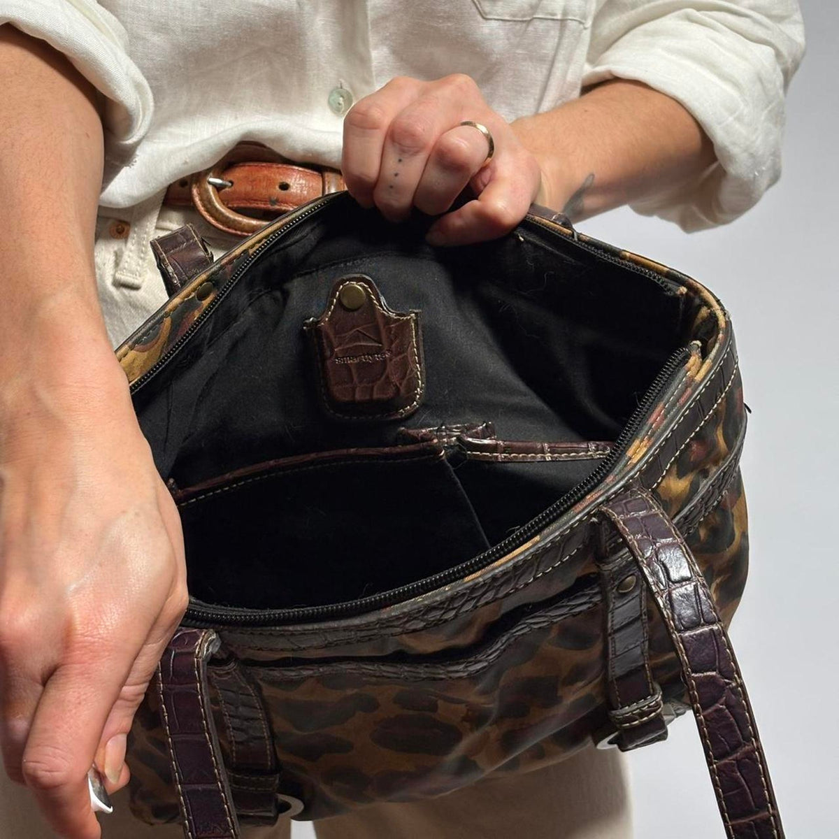 Vintage Franco Sarto Cheetah & Croc Bag