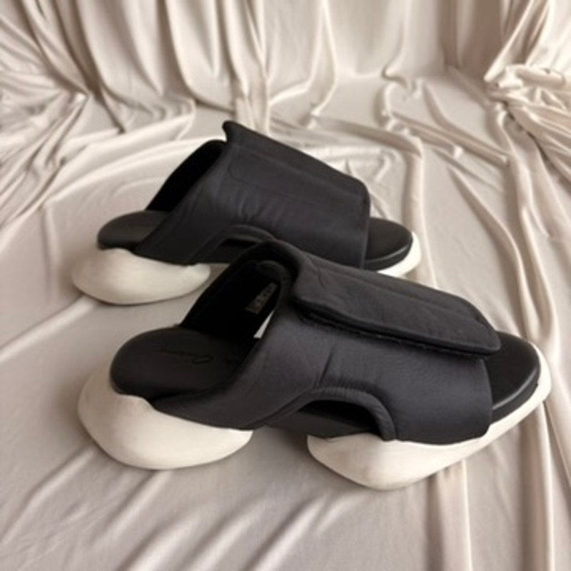 Rick Owens x Adidas Tank Slide Sandals - Black & White, Men's 5/Women's 7