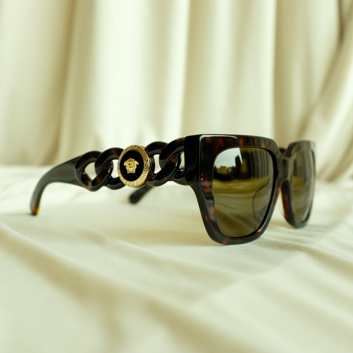 Versace Wayfarer Sunglasses - Dark Havana/Brown
