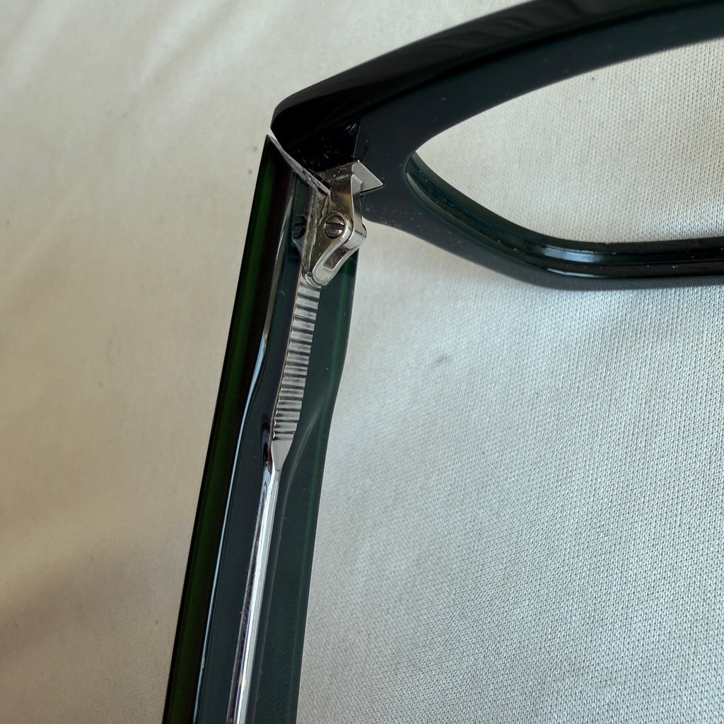Balenciaga BB0242O Eyeglass Frames  - Shiny Dark Green Acetate, Logo Temples