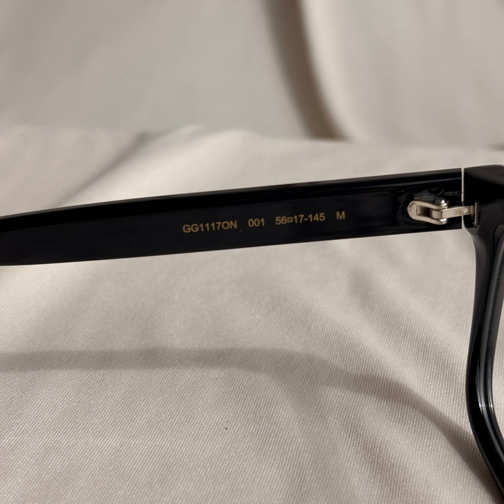 Gucci Black Square Eyeglasses - GG1117O - Red & Green Web, NIB